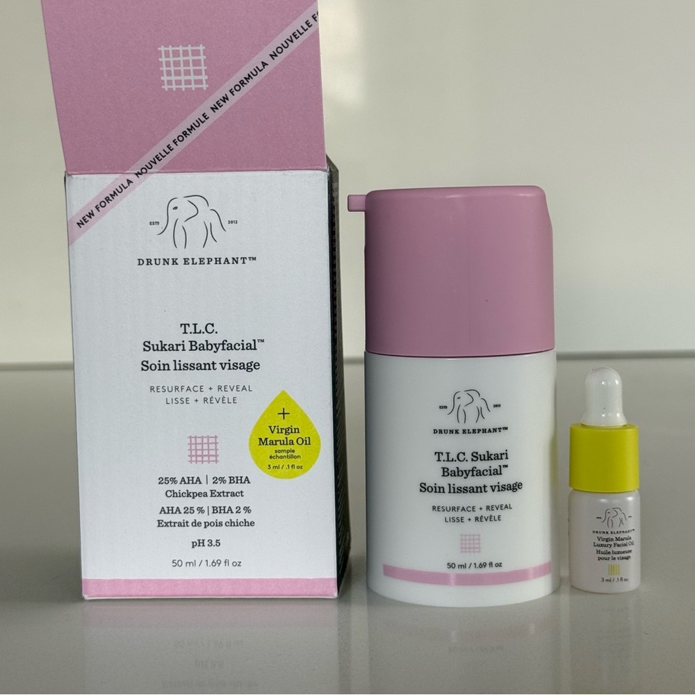 Drunk Elephant TLC Sukari Babyfacial + Virgin Marula Oil - BRAND NEW!